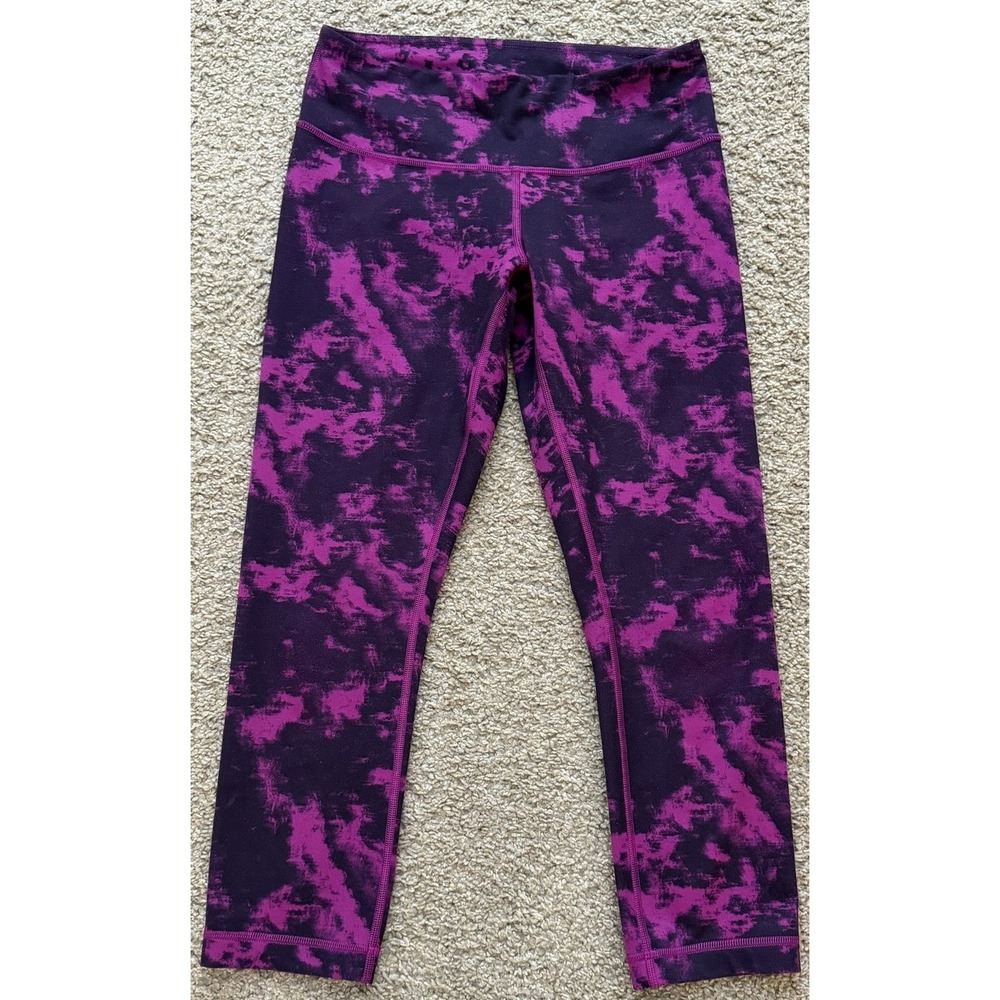 Lululemon Wunder Under Crop II Full-On Luon Breezie Regal Plum Black Size‎ 6